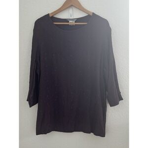 Stonebridge‎ Shirt Womens 1X Purple Floral Embroidered Textured Whimsigoth Fairy